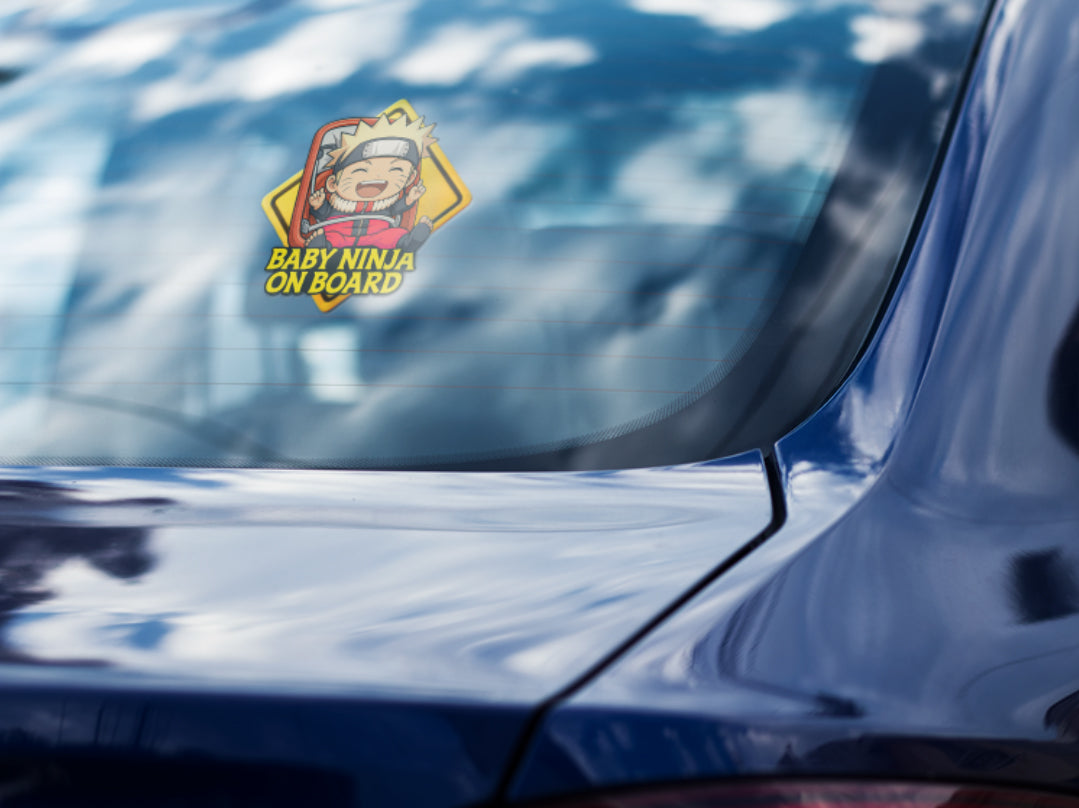 Baby Ninja On Board – Cute Boy Naruto Baby On Board Car Sticker | High-Visibility Baby Safety Decal