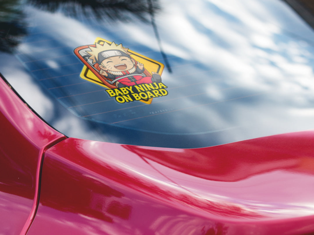 Baby Ninja On Board – Cute Boy Naruto Baby On Board Car Sticker | High-Visibility Baby Safety Decal