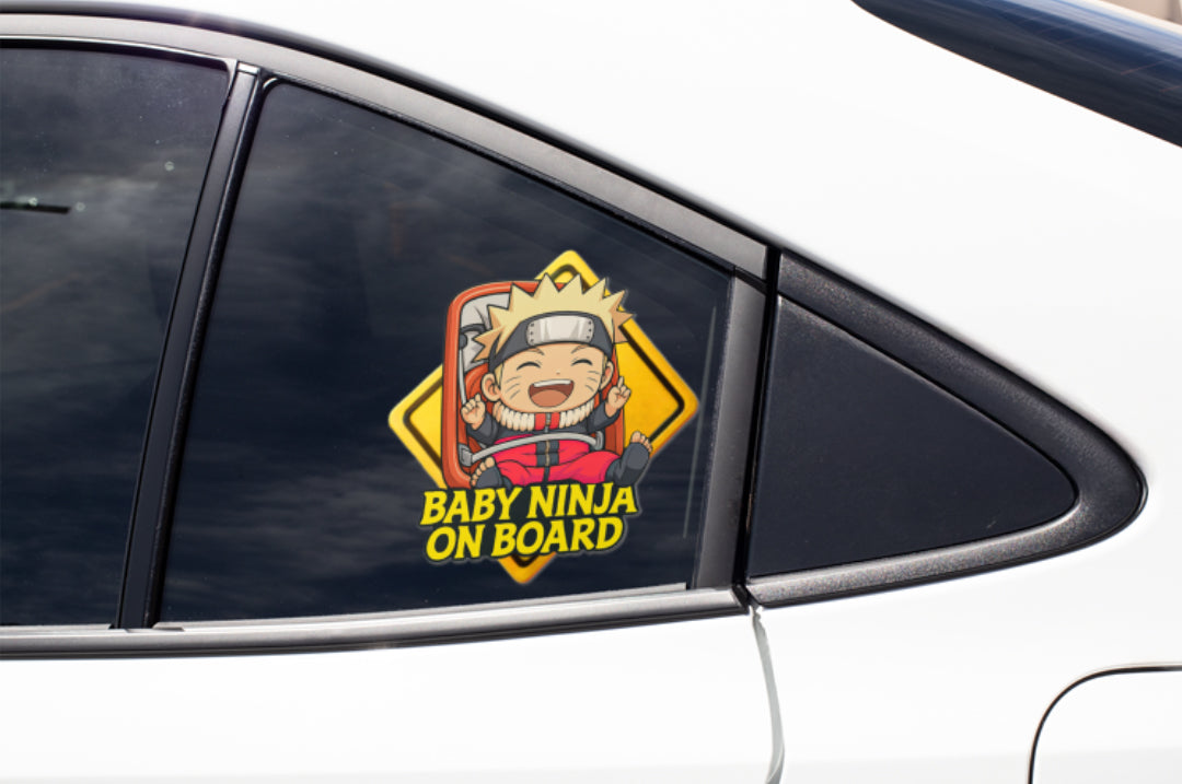 Baby Ninja On Board – Cute Boy Naruto Baby On Board Car Sticker | High-Visibility Baby Safety Decal