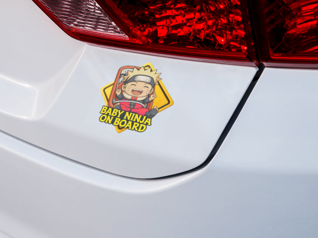 Baby Ninja On Board – Cute Boy Naruto Baby On Board Car Sticker | High-Visibility Baby Safety Decal