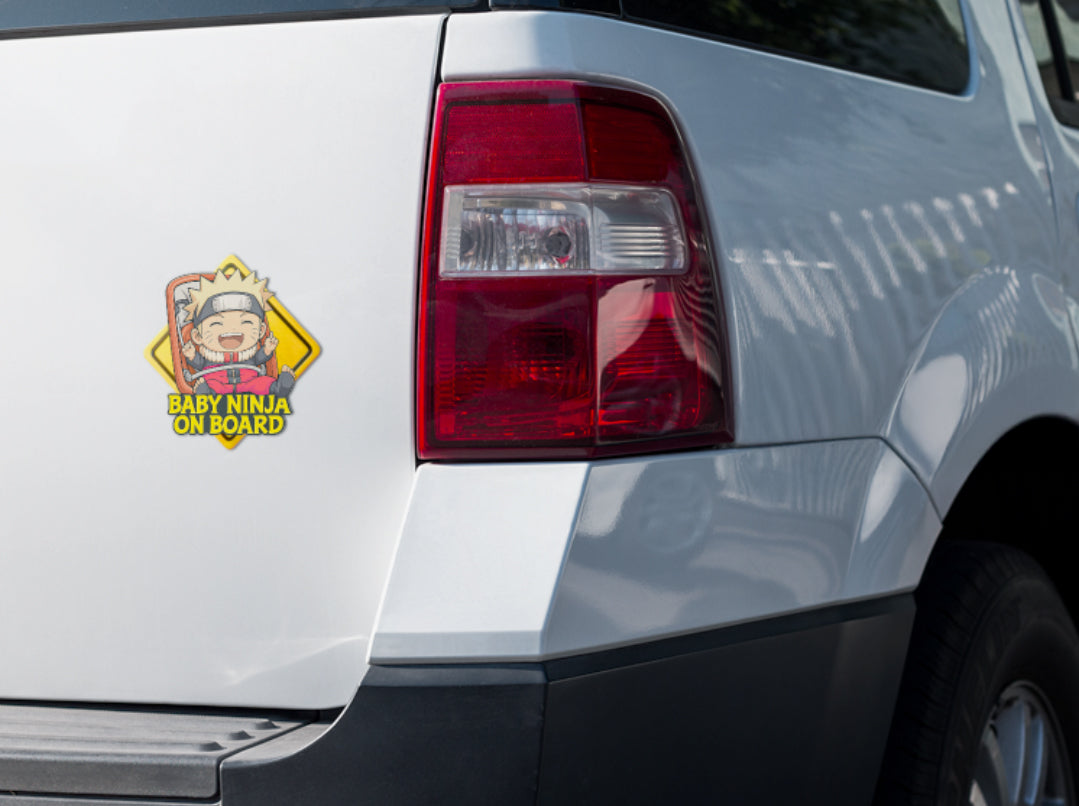 Baby Ninja On Board – Cute Boy Naruto Baby On Board Car Sticker | High-Visibility Baby Safety Decal