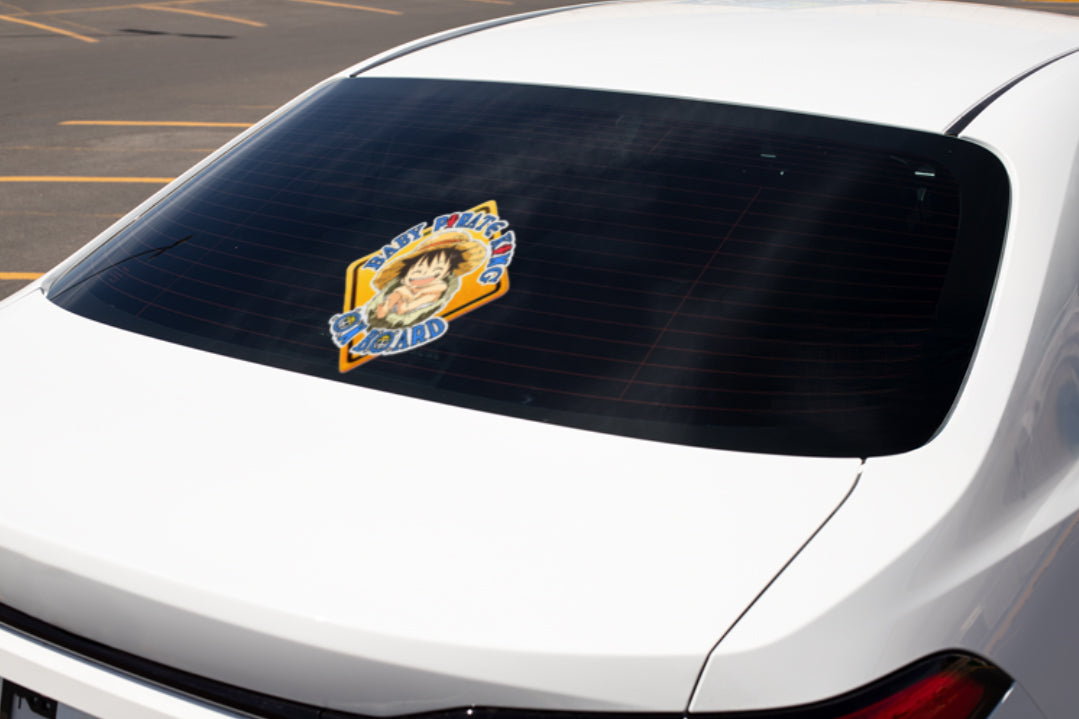Baby Pirate King On Board – Cute Boy Luffy Baby On Board Car Sticker | High-Visibility Anime Safety Decal