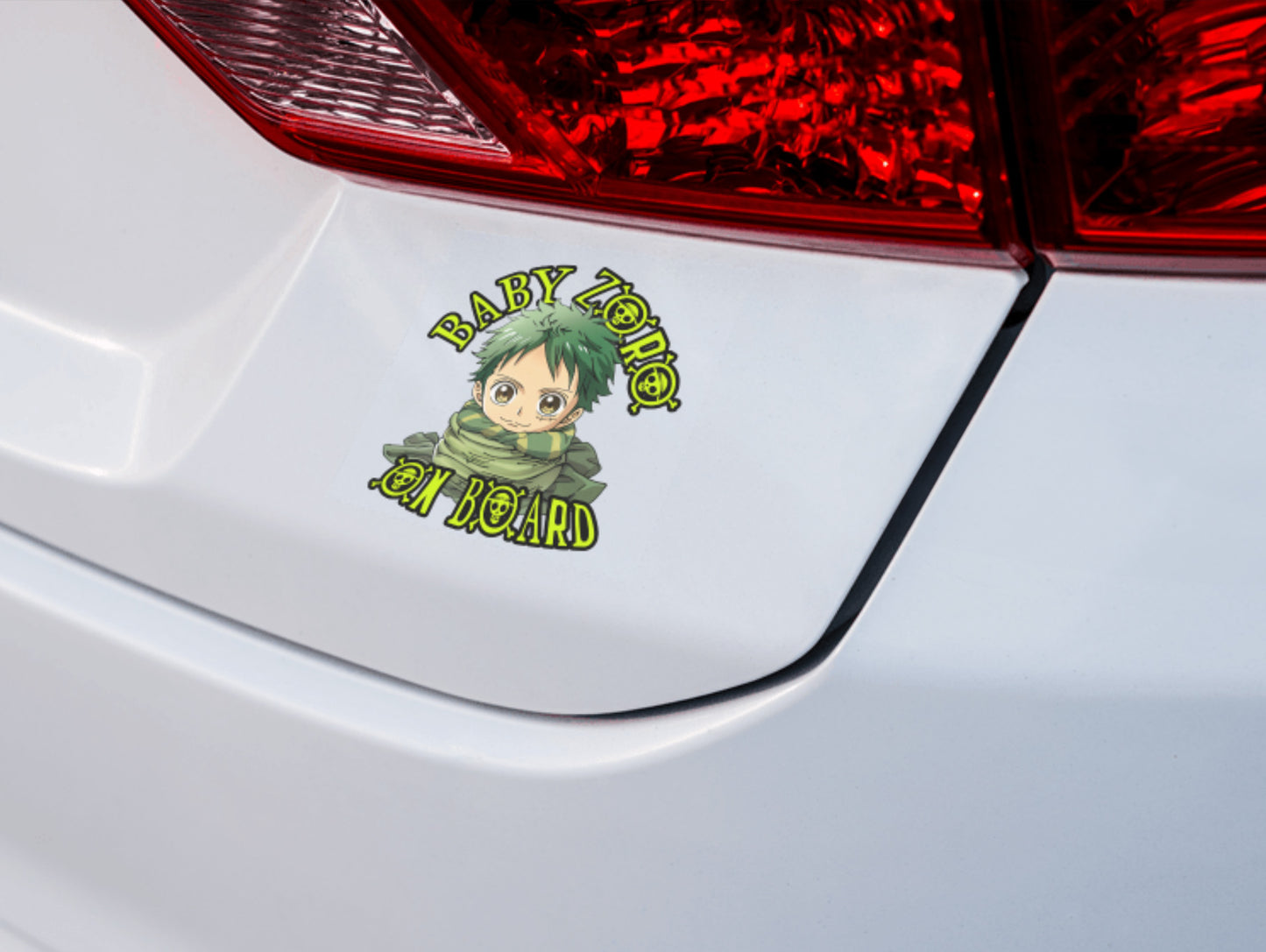 Baby Zoro On Board – Cute One Piece Baby On Board Car Sticker | High-Quality Anime Baby Safety Decal