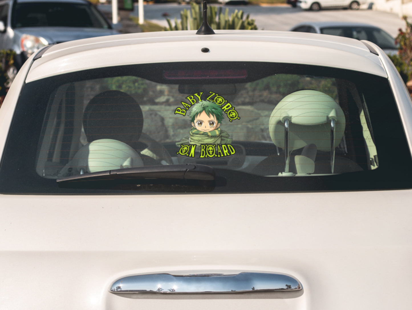 Baby Zoro On Board – Cute One Piece Baby On Board Car Sticker | High-Quality Anime Baby Safety Decal
