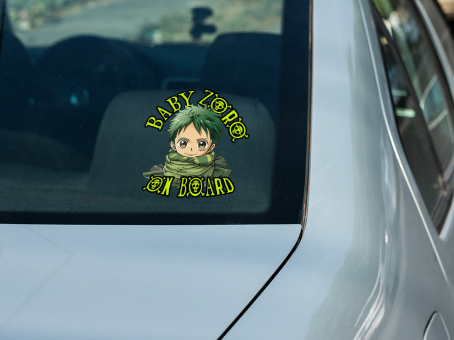 Baby Zoro On Board – Cute One Piece Baby On Board Car Sticker | High-Quality Anime Baby Safety Decal