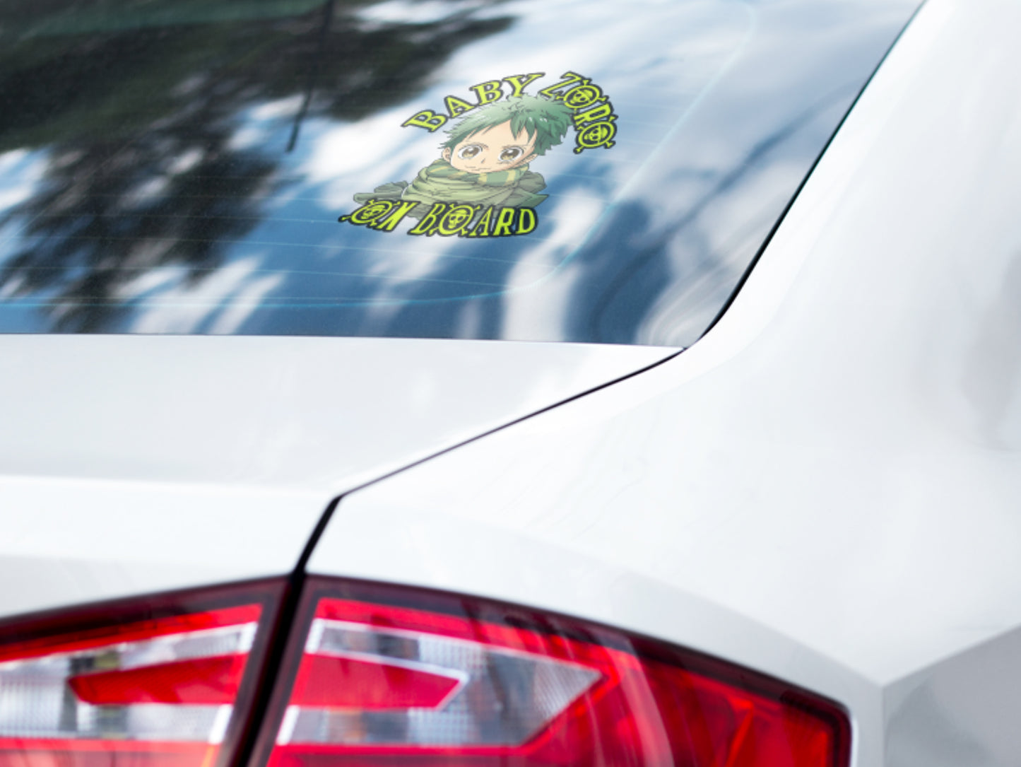 Baby Zoro On Board – Cute One Piece Baby On Board Car Sticker | High-Quality Anime Baby Safety Decal