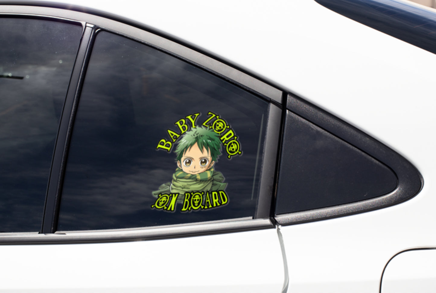 Baby Zoro On Board – Cute One Piece Baby On Board Car Sticker | High-Quality Anime Baby Safety Decal