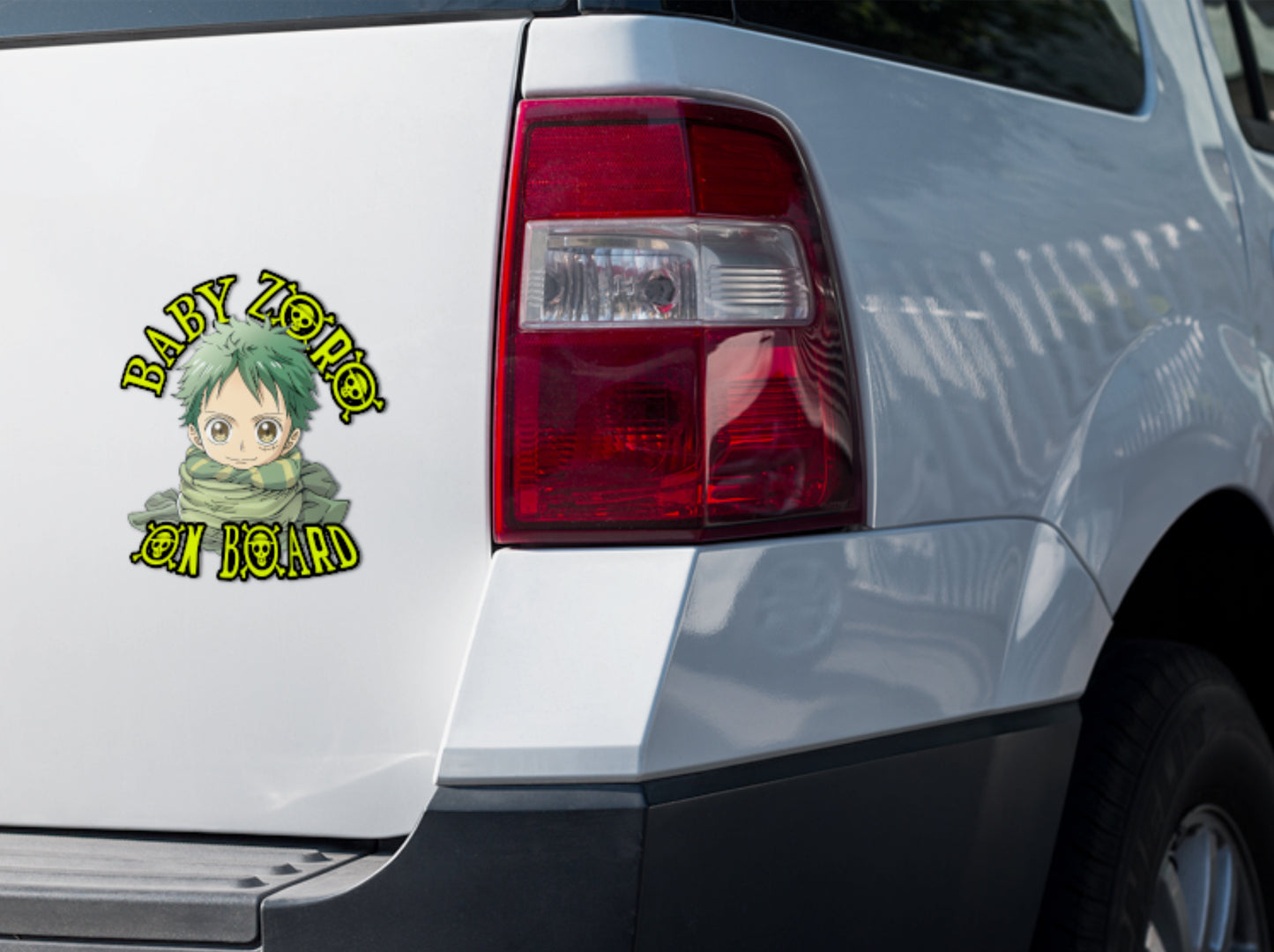 Baby Zoro On Board – Cute One Piece Baby On Board Car Sticker | High-Quality Anime Baby Safety Decal