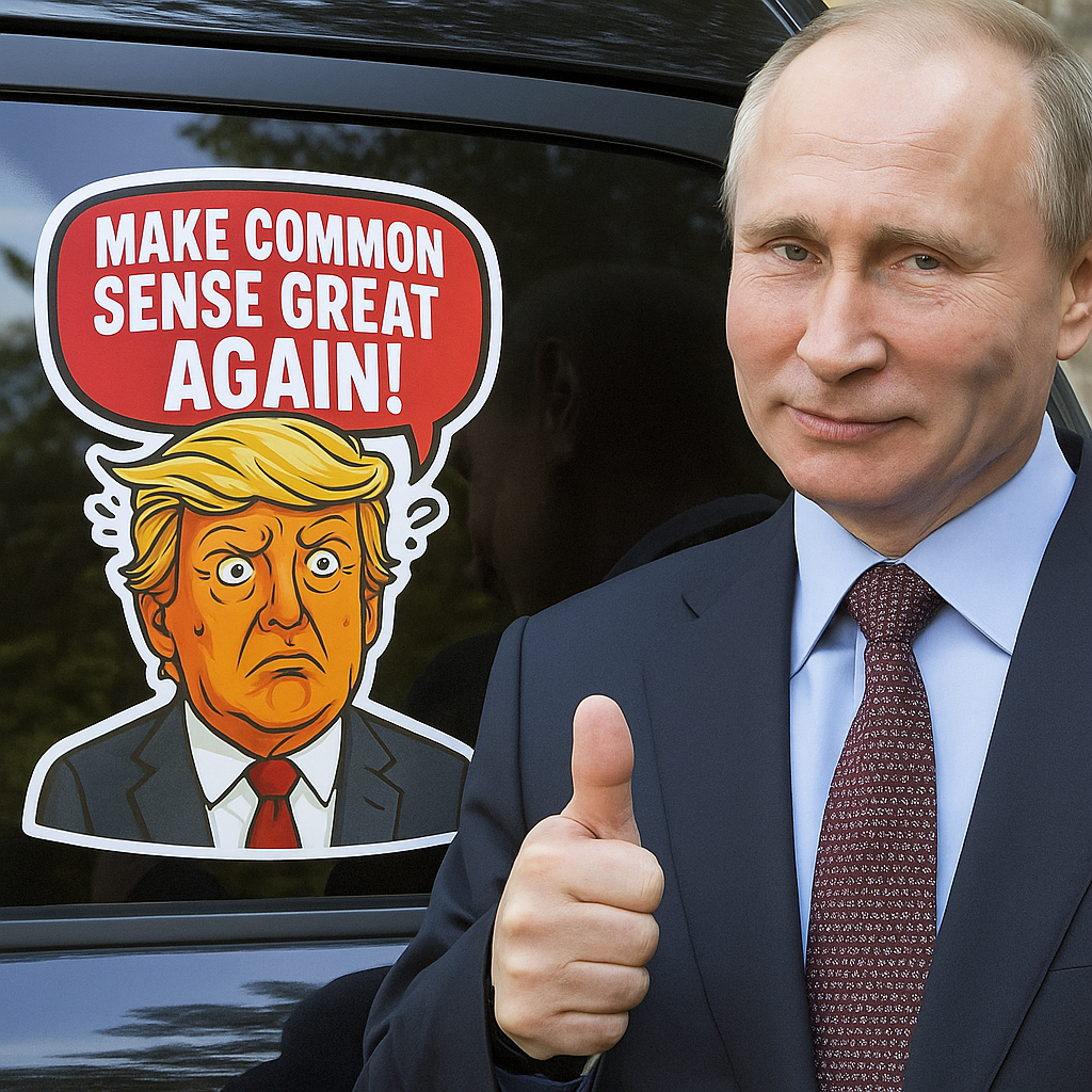 Funny Trump Car Sticker – “Make Common Sense Great Again” Cartoon Vinyl Decal | 6"x8" & 8"x10" | Laptop, Bumper, Wall