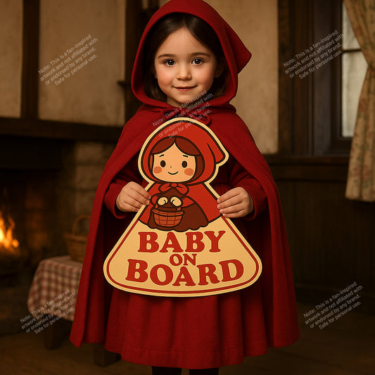 Little Red Riding Hood Baby On Board Car Sticker – High Quality Cute Fairy Tale Infant Safety Decal