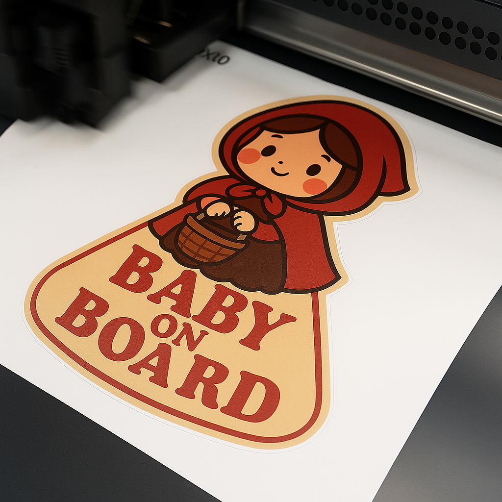 Little Red Riding Hood Baby On Board Car Sticker – High Quality Cute Fairy Tale Infant Safety Decal