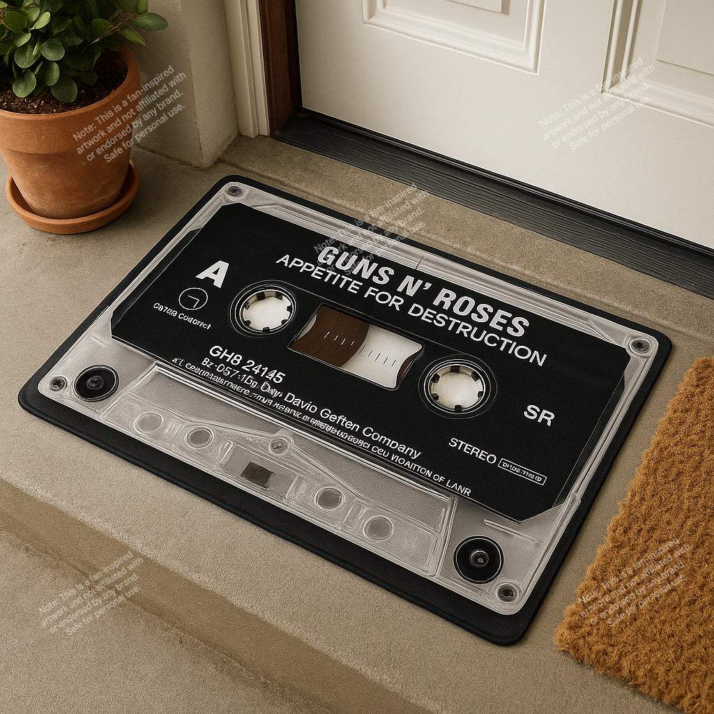 Guns N Roses Cassette Doormat – Appetite for Destruction Vintage Rug
