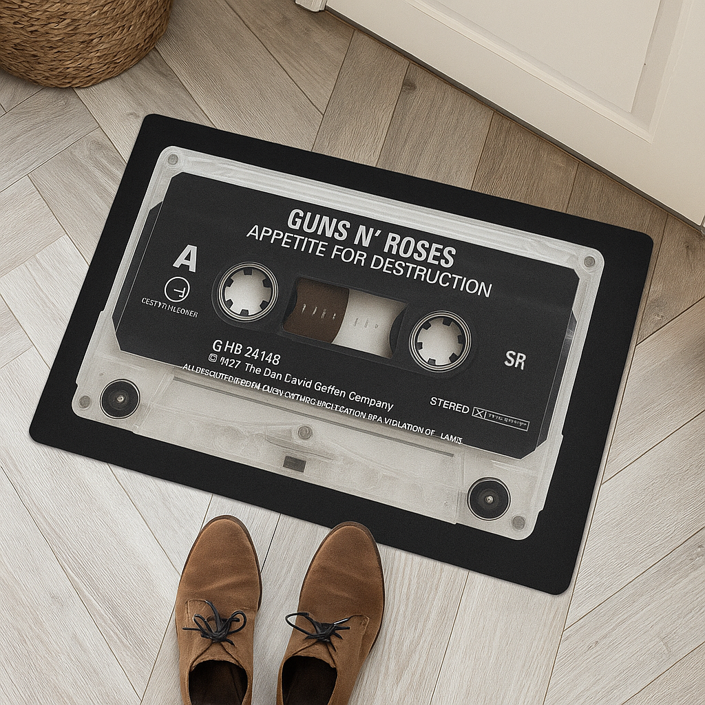 Guns N Roses Cassette Doormat – Appetite for Destruction Vintage Rug
