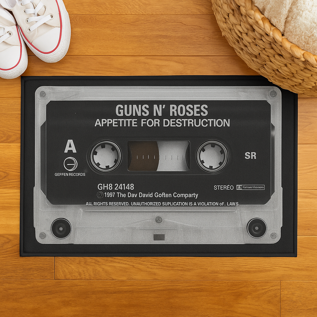 Guns N Roses Cassette Doormat – Appetite for Destruction Vintage Rug