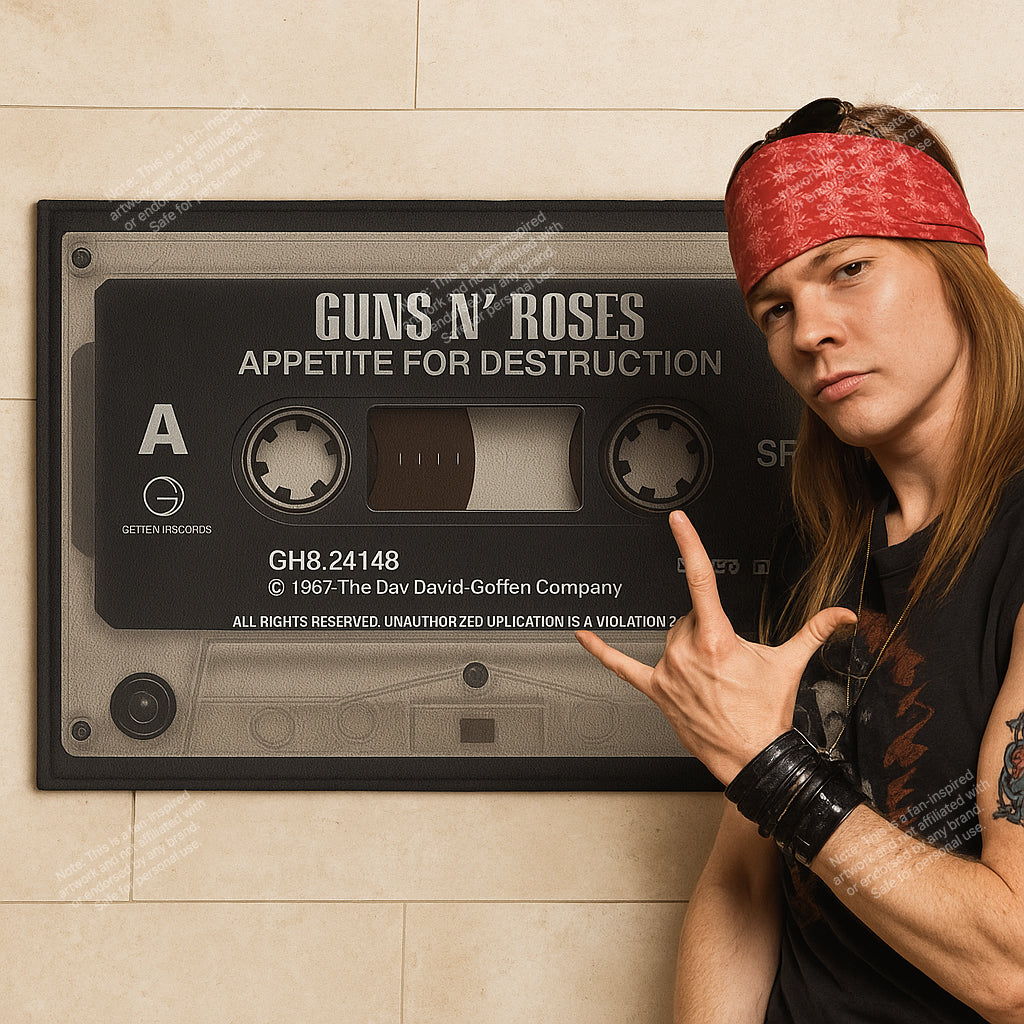 Guns N Roses Cassette Doormat – Appetite for Destruction Vintage Rug