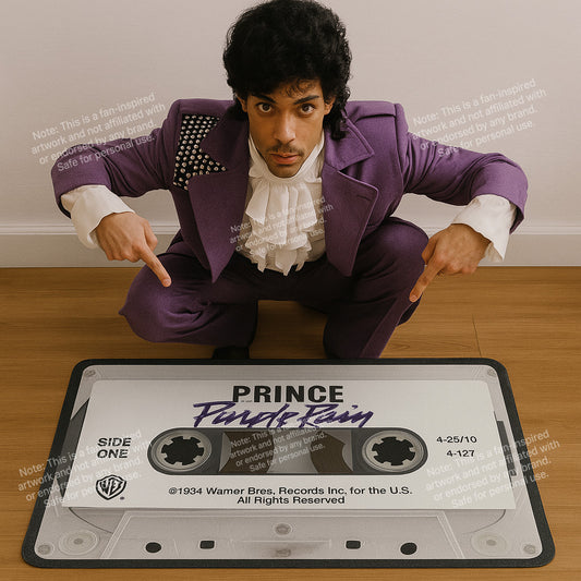 Prince Purple Retro Cassette Doormat – 80s Music-Inspired Entry Rug, Vintage Aesthetic Home Decor