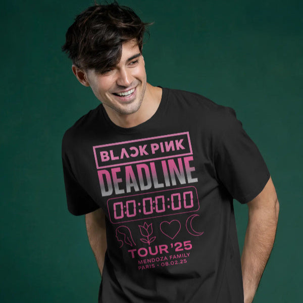 Custom BLACK PINK Deadline Tour Shirt – Add Family, Company, Location & Date | K-Pop Concert Tee