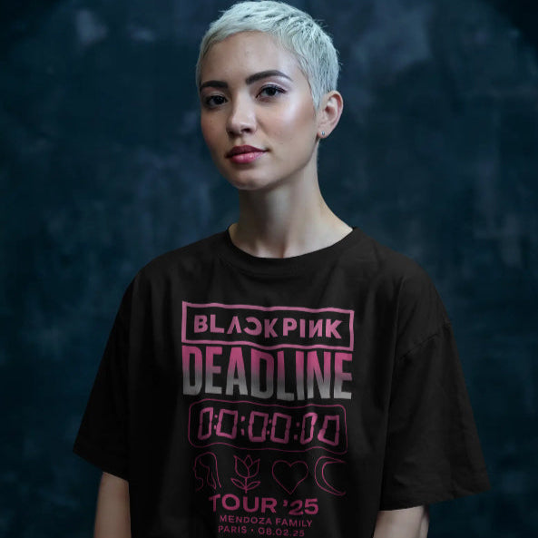 Custom BLACK PINK Deadline Tour Shirt – Add Family, Company, Location & Date | K-Pop Concert Tee