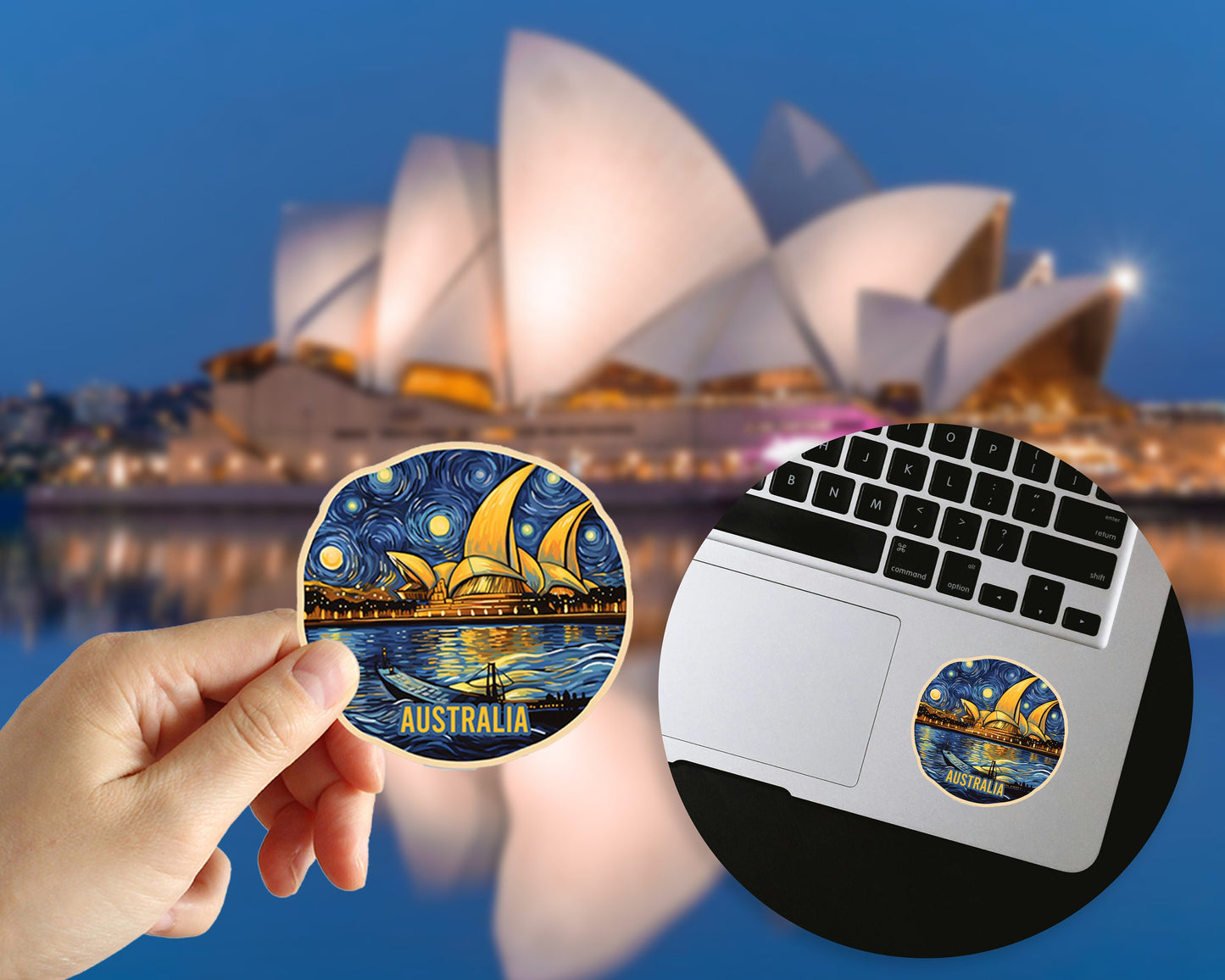 Van Gogh Travel Stickers – Famous Landmarks & Countries Inspired by Starry Night | Digital Decals for Laptop, Scrapbook, Luggage & More