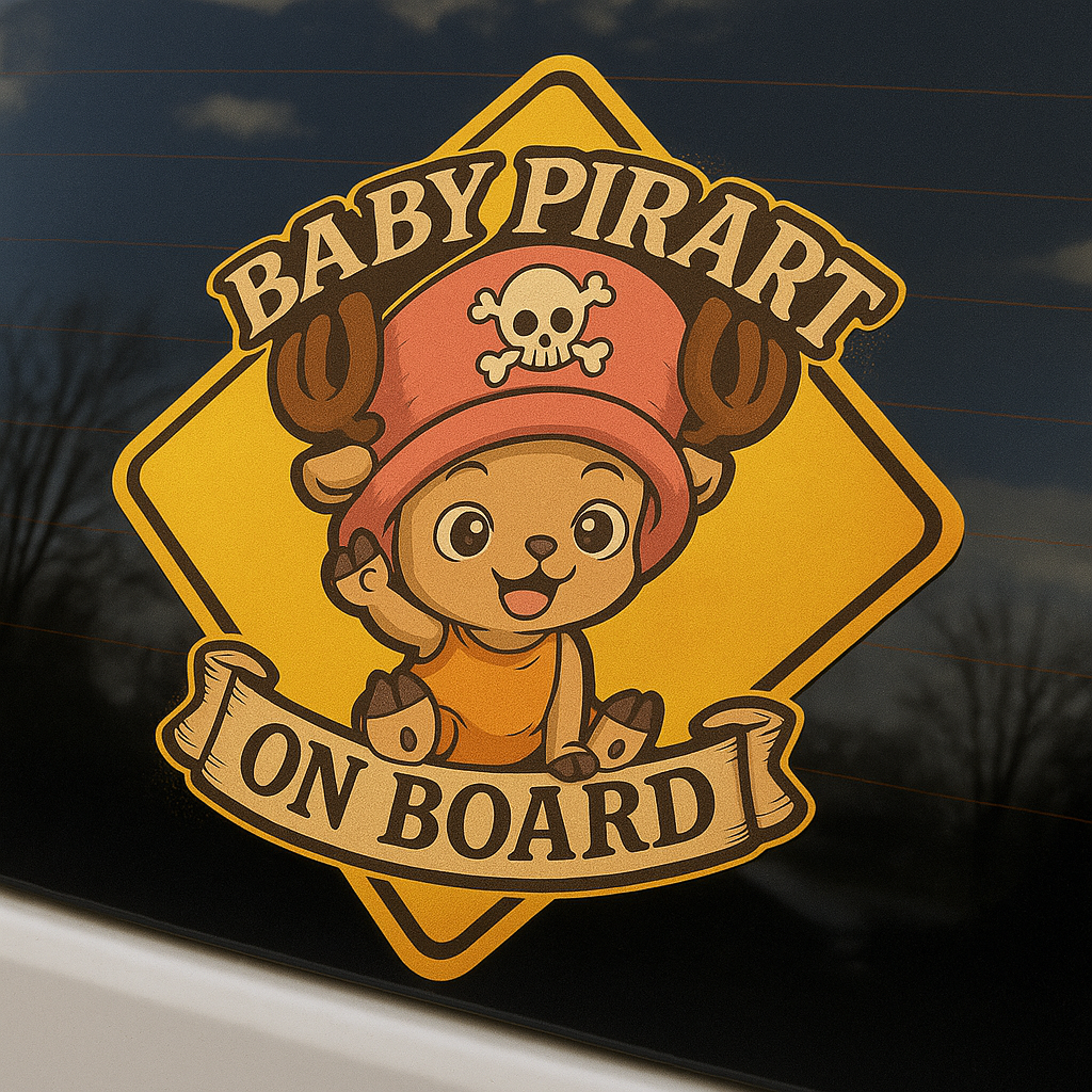 Baby Pirate On Board Car Sticker – Cute Tony Chopper One Piece Infant High Quality Baby On Board Decal