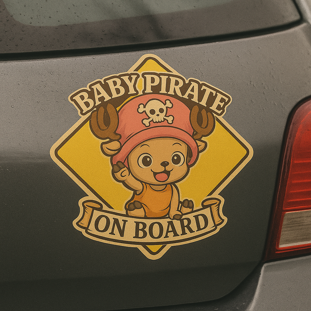 Baby Pirate On Board Car Sticker – Cute Tony Chopper One Piece Infant High Quality Baby On Board Decal