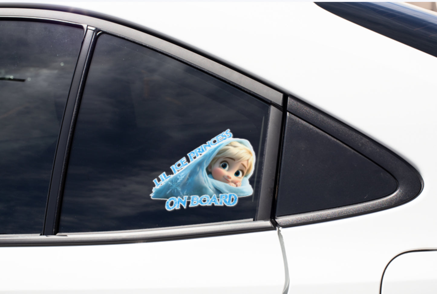 Lil Ice Princess On Board – Frozen Inspired Cute Baby Elsa Car Baby On Board Sticker – High Quality, Weatherproof & Adorable!