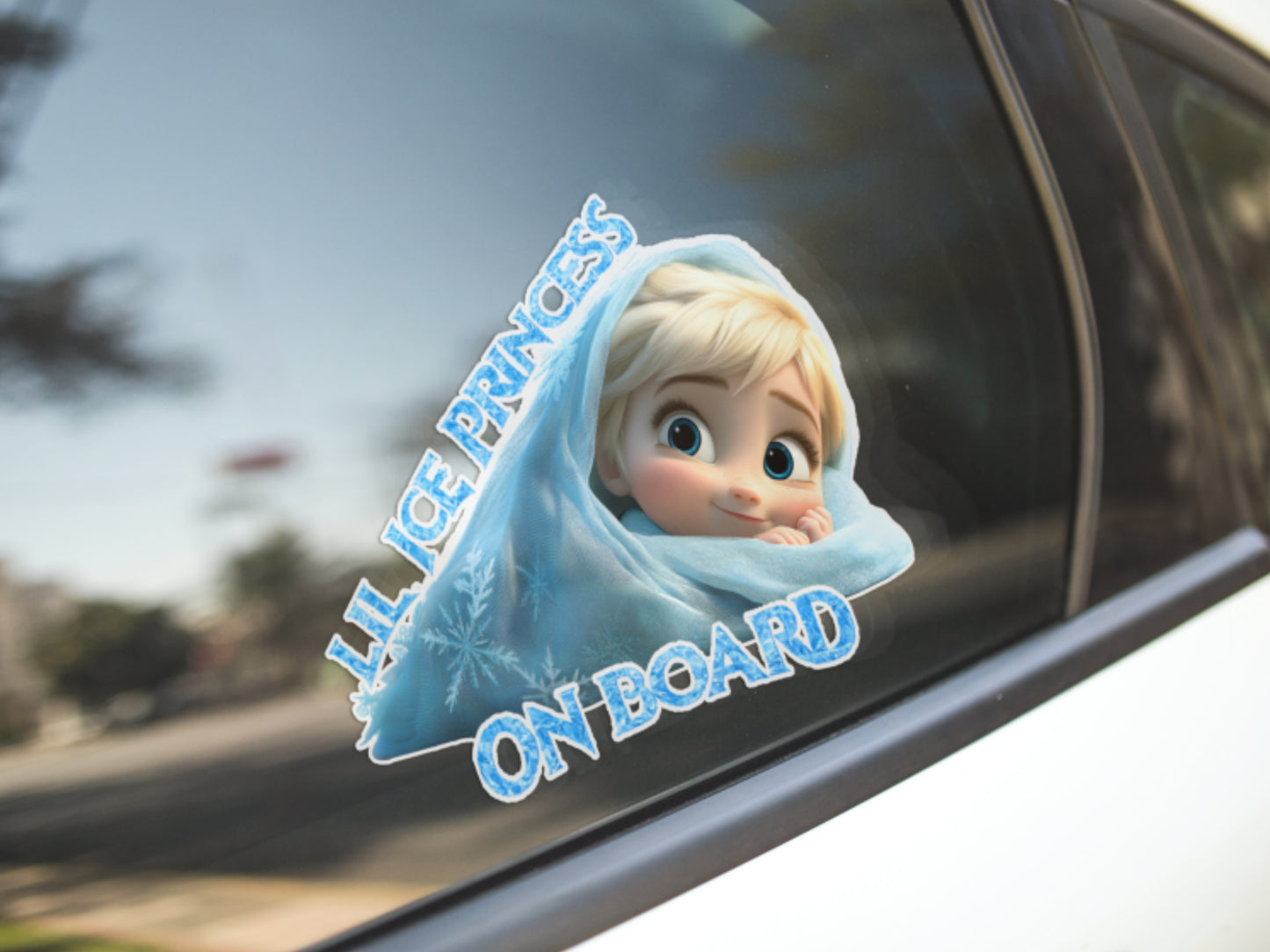 Lil Ice Princess On Board – Frozen Inspired Cute Baby Elsa Car Baby On Board Sticker – High Quality, Weatherproof & Adorable!