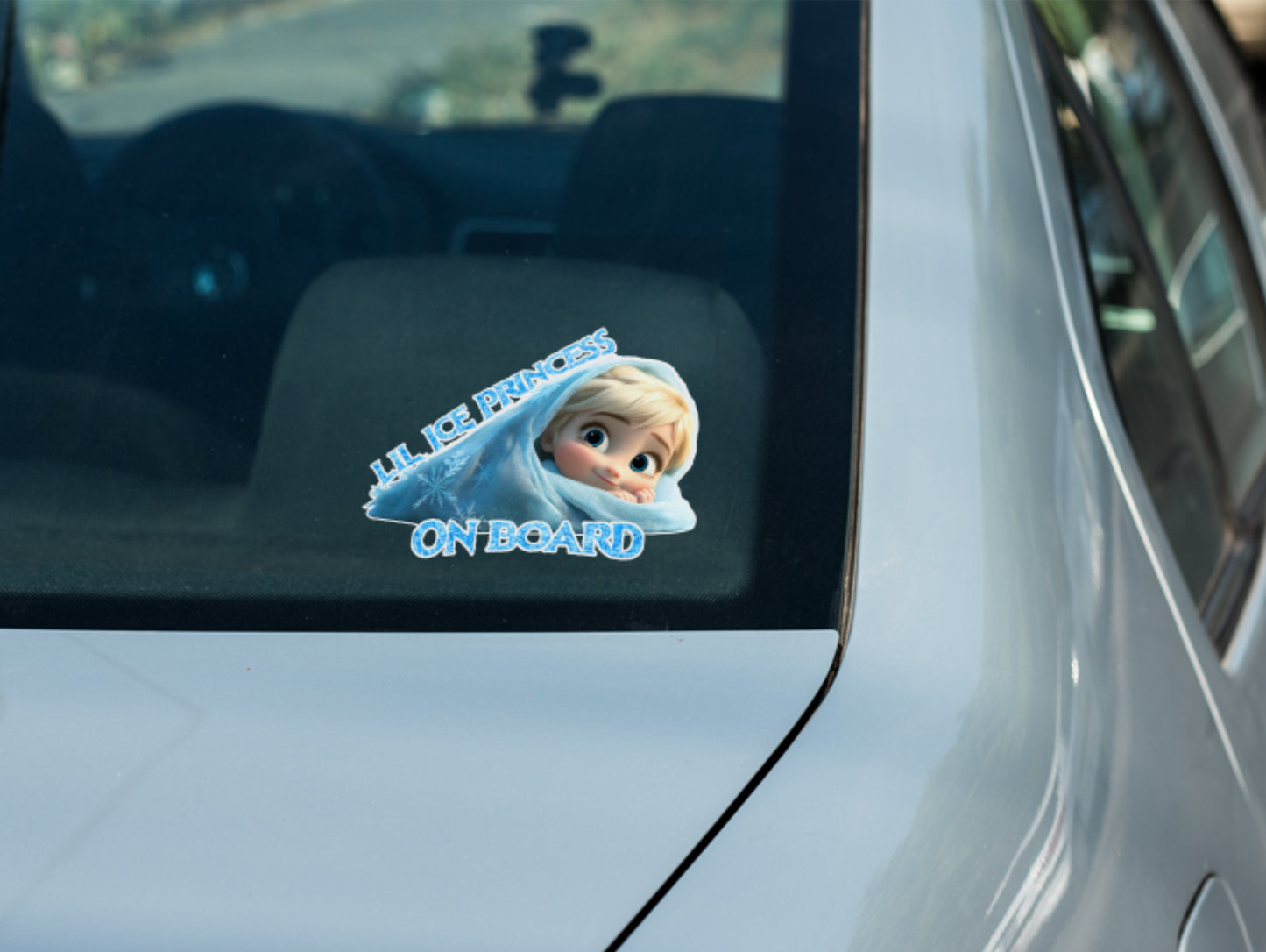 Lil Ice Princess On Board – Frozen Inspired Cute Baby Elsa Car Baby On Board Sticker – High Quality, Weatherproof & Adorable!