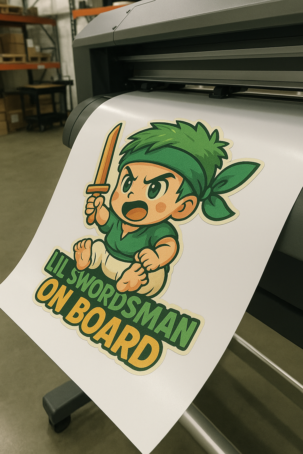 Lil Swordsman On Board – Cute Baby Zoro Baby On Board Car Sticker | One Piece Inspired