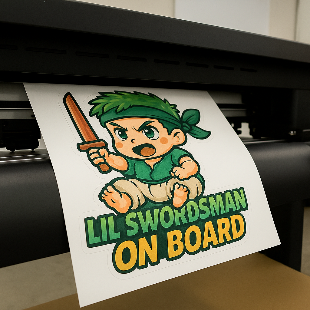 Lil Swordsman On Board – Cute Baby Zoro Baby On Board Car Sticker | One Piece Inspired