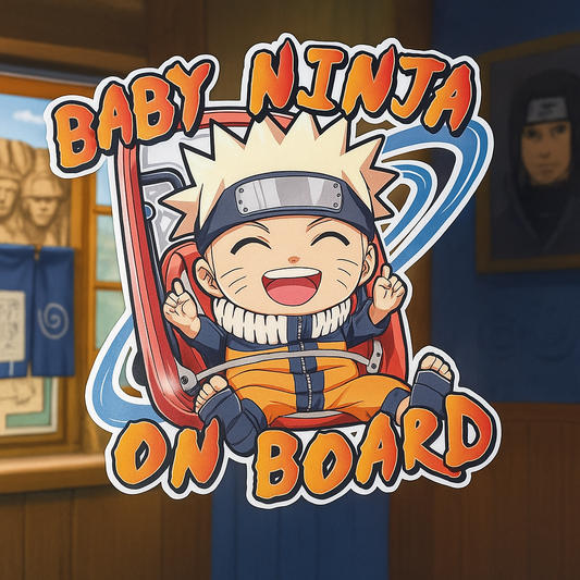 Baby Ninja On Board – Cute Baby Boy Naruto Car Sticker | High Quality Anime Vinyl Decal for Child Safety