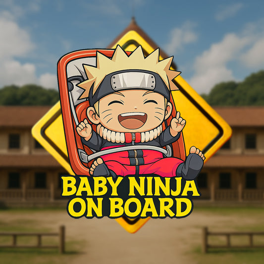 Baby Ninja On Board – Cute Boy Naruto Baby On Board Car Sticker | High-Visibility Baby Safety Decal