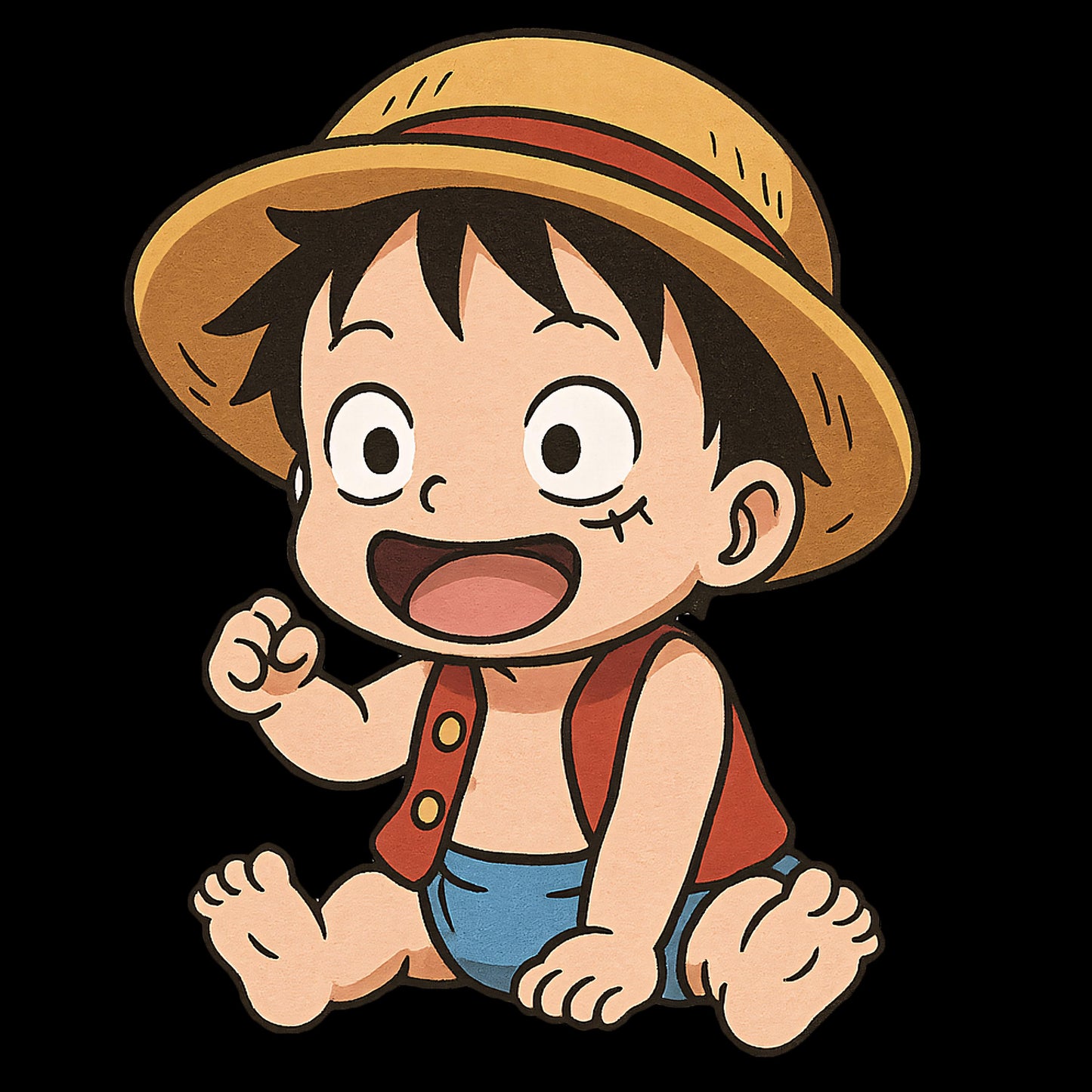 Digital Print Cute Baby Strawhats Pirates, One Piece Anime, Printable, DIY Crafts, Scrapbooks, Car Decals, Stickers, Quality Fast Download